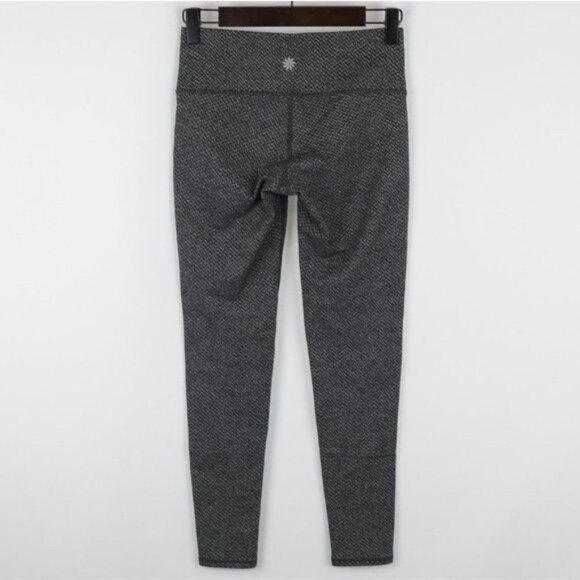 Athleta Chatarunga Women's XXS Black Gray Herringbone Low Rise Athletic Leggings - Picture 3 of 9